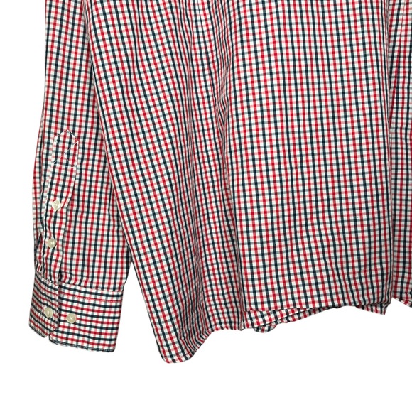 Barbour Check Collared Button Down Shirt Cotton Red Blue Long Sleeve Men's XXL - Picture 11 of 12